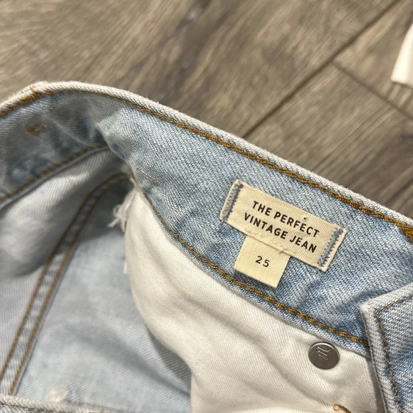 •  Madewell • Women’s The Perfect Vintage Straight Jean in Ferman Wash Blue 25 - Picture 4 of 5